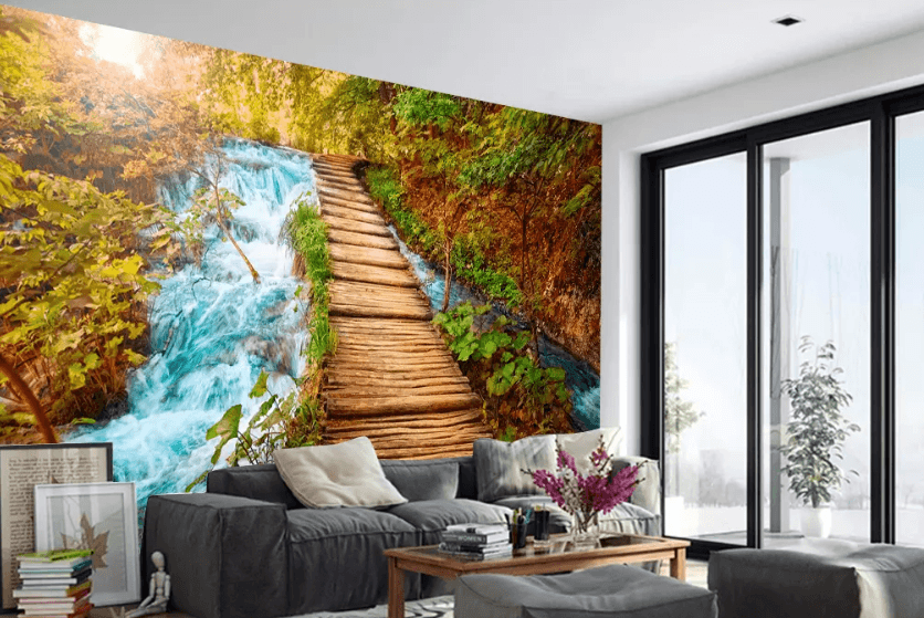 3D Sunshine Bridge Falls 1068 Wallpaper AJ Wallpaper 2