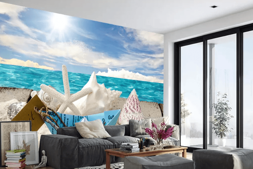 3D Sunshine Paper Boat 1055 Wallpaper AJ Wallpaper 2 