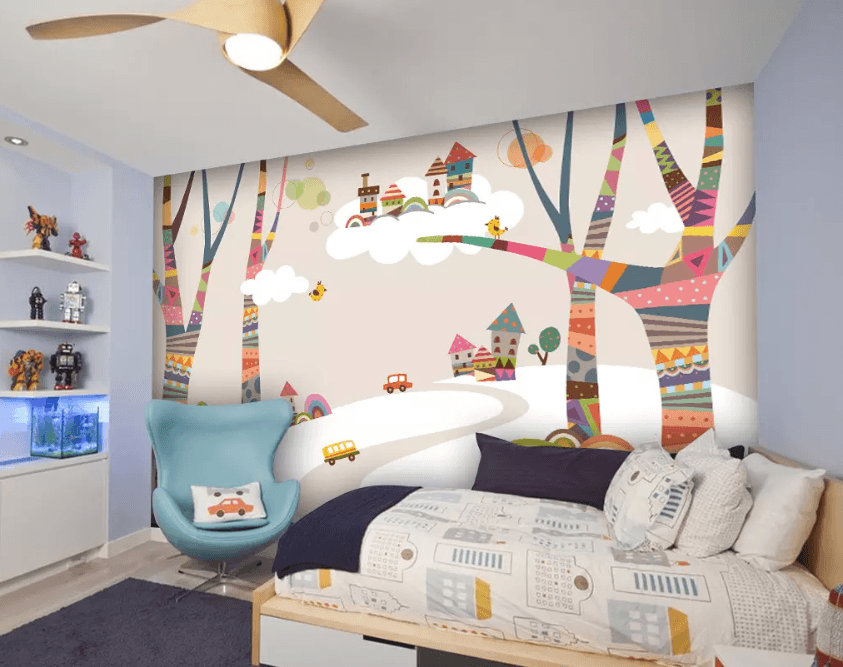 3D Color Pattern Tree 1044 Wallpaper AJ Wallpaper 2