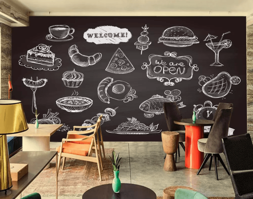 3D Blackboard Fish Cake 1033 Wallpaper AJ Wallpaper 2