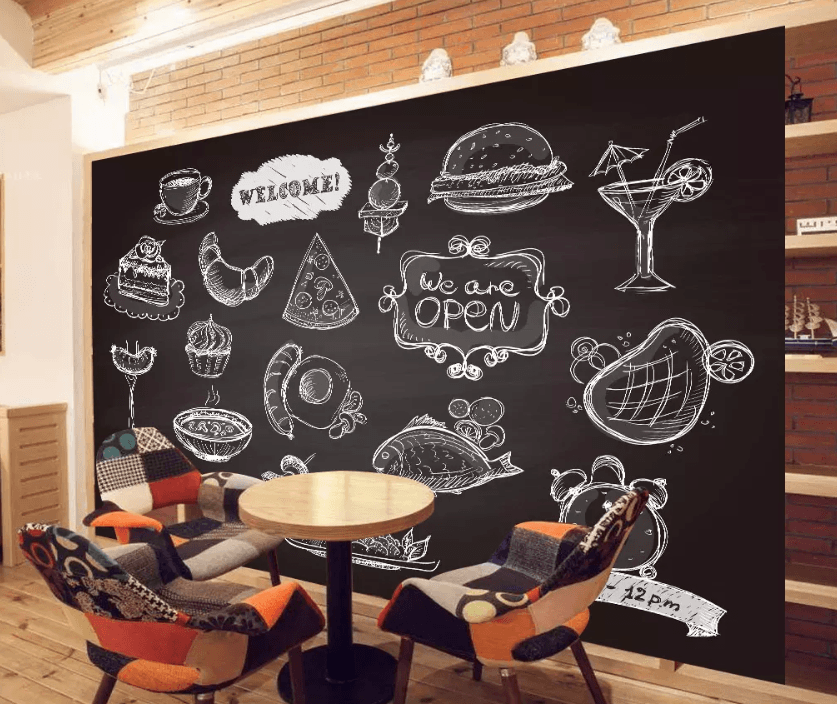 3D Blackboard Fish Cake 1033 Wallpaper AJ Wallpaper 2