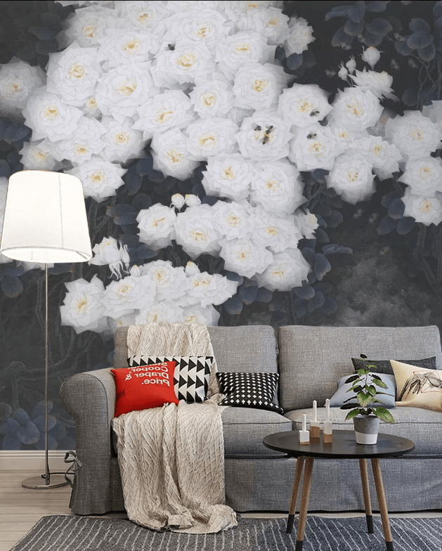 3D White Rose 1019 Wallpaper AJ Wallpaper 2