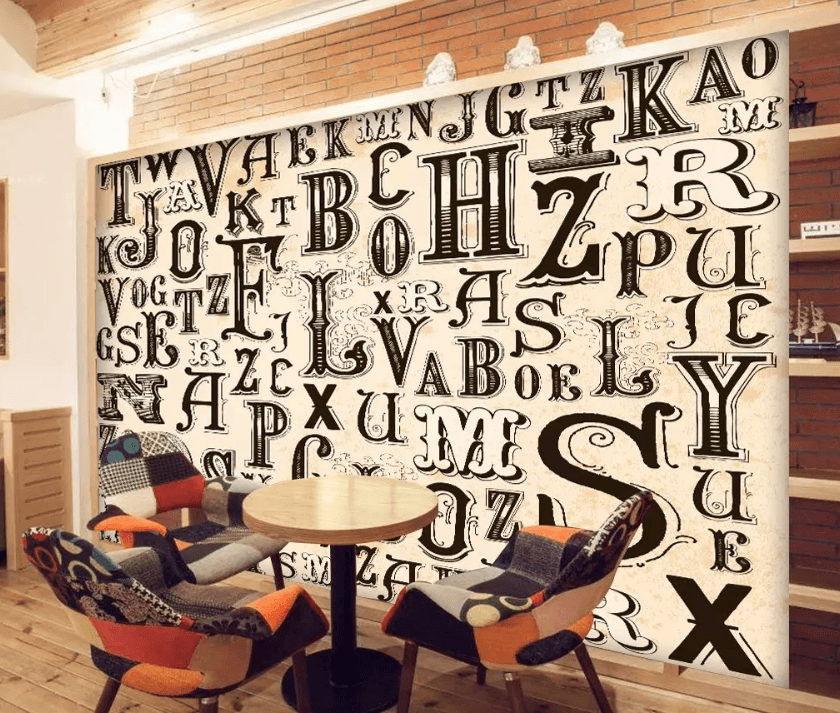 3D Full Wall Letter 1006 Wallpaper AJ Wallpaper 2