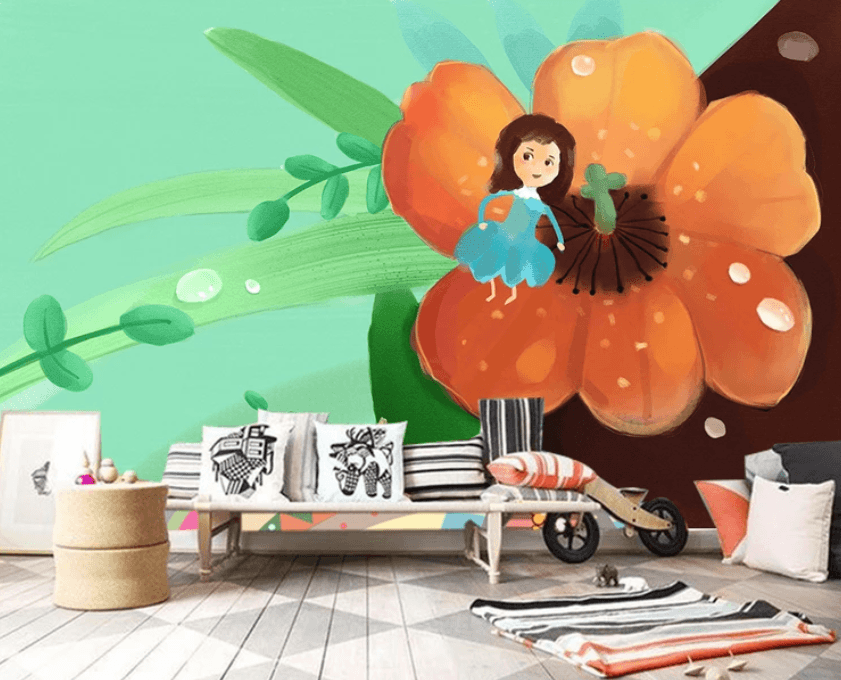 3D Big Flower Child 988 Wallpaper AJ Wallpaper 2