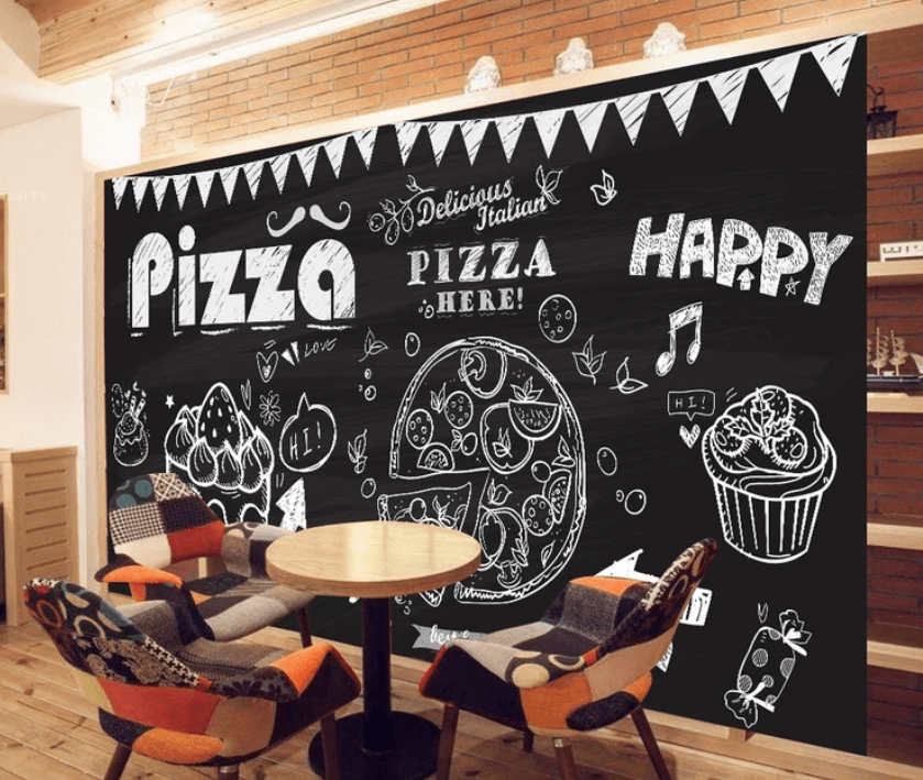 3D Blackboard Pizza Cake 982 Wallpaper AJ Wallpaper 2