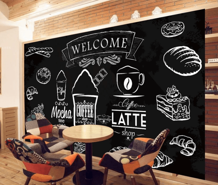 3D Blackboard Hamburger 972 Wallpaper AJ Wallpaper 2