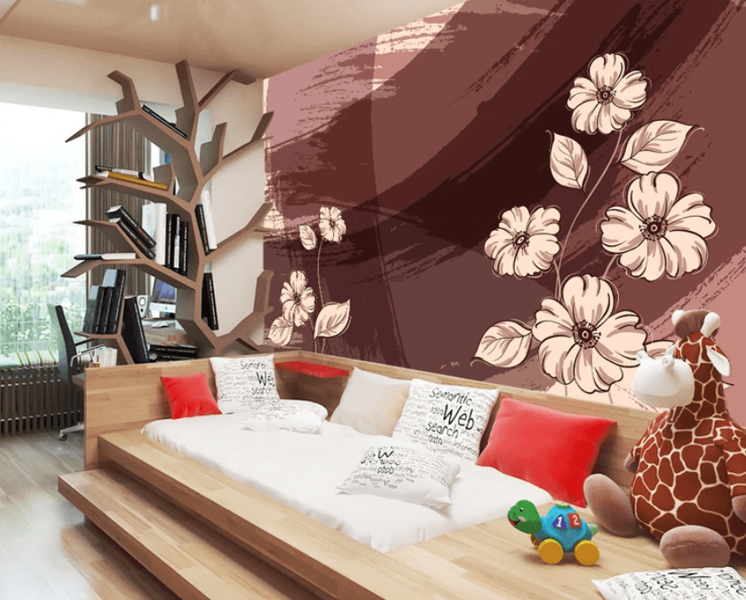 3D Purple Bottom Flower 923 Wallpaper AJ Wallpaper 2