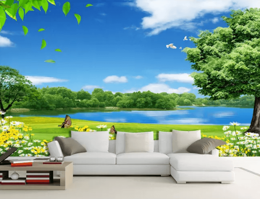 3D Chrysanthemum Butterfly Fragrance 902 Wallpaper AJ Wallpaper 2