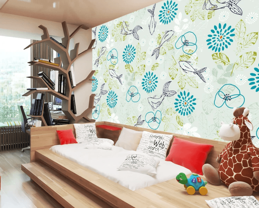 3D Painting Petal Whale 898 Wallpaper AJ Wallpaper 2