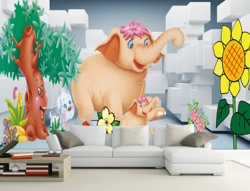 3D Pink Elephant 814 Wallpaper AJ Wallpaper 2