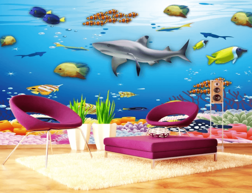 3D Coral Shark 809 Wallpaper AJ Wallpaper 2