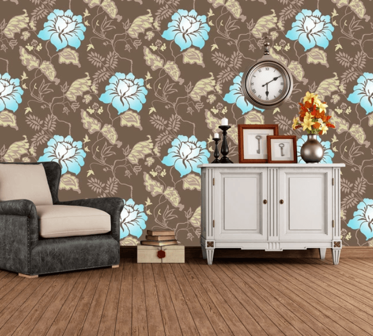 3D Blue Flower Pattern 805 Wallpaper AJ Wallpaper 2