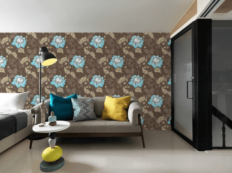 3D Blue Flower Pattern 805 Wallpaper AJ Wallpaper 2