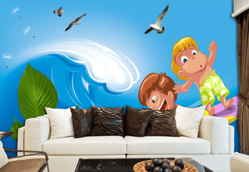 3D Surfing Child 798 Wallpaper AJ Wallpaper 2