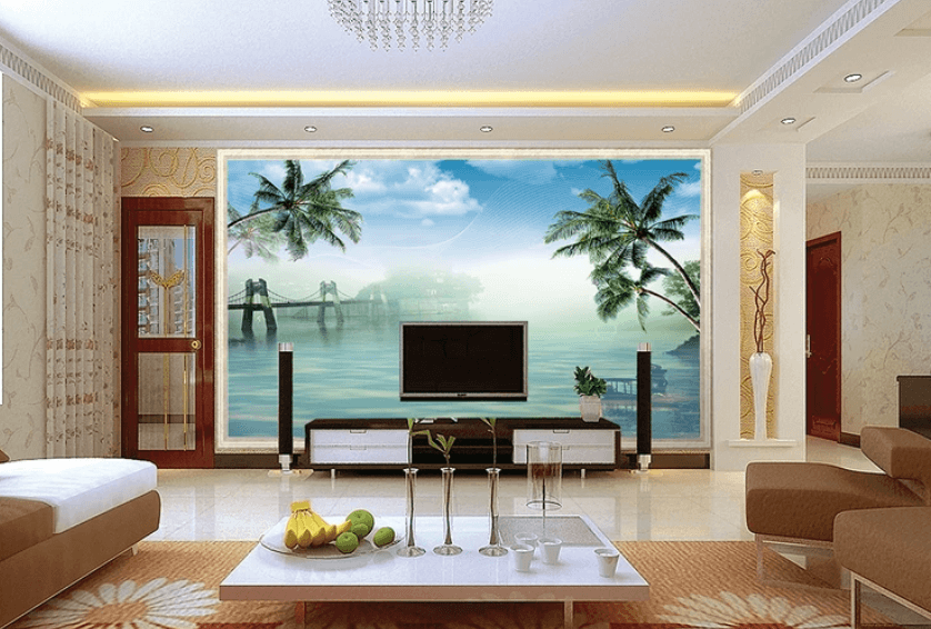 3D Coconut Tree Bridge 790 Wallpaper AJ Wallpaper 2