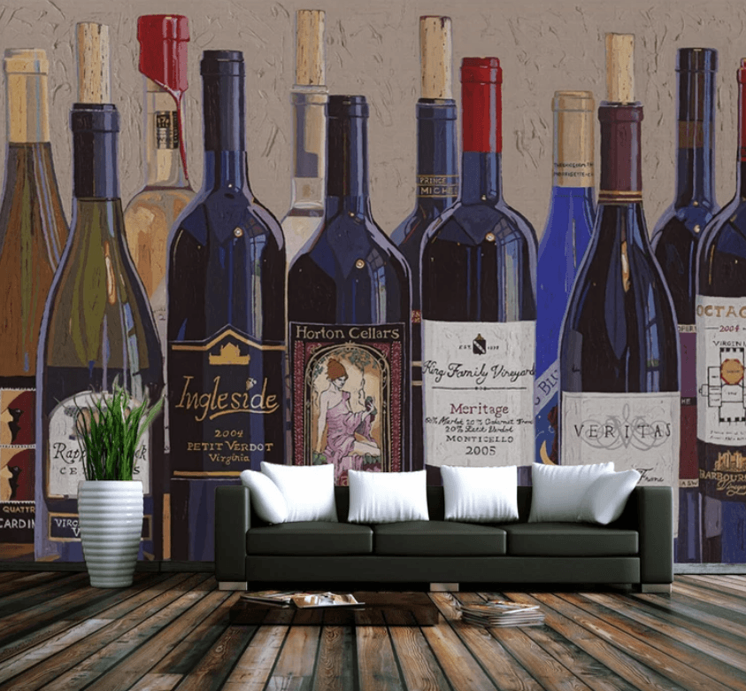 3D Red Wine Bottle 769 Wallpaper AJ Wallpaper 2