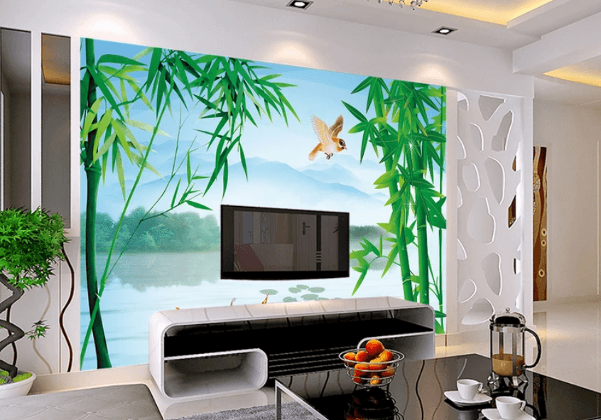 3D Bamboo Bird 756 Wallpaper AJ Wallpaper 2