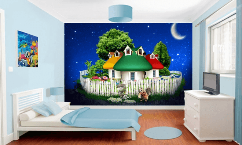 3D Mushroom House Yard 750 Wallpaper AJ Wallpaper 2