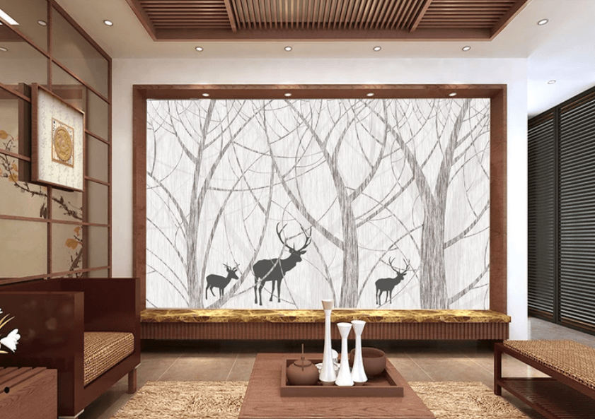 3D Tree Dead Branch deer 735 Wallpaper AJ Wallpaper 2