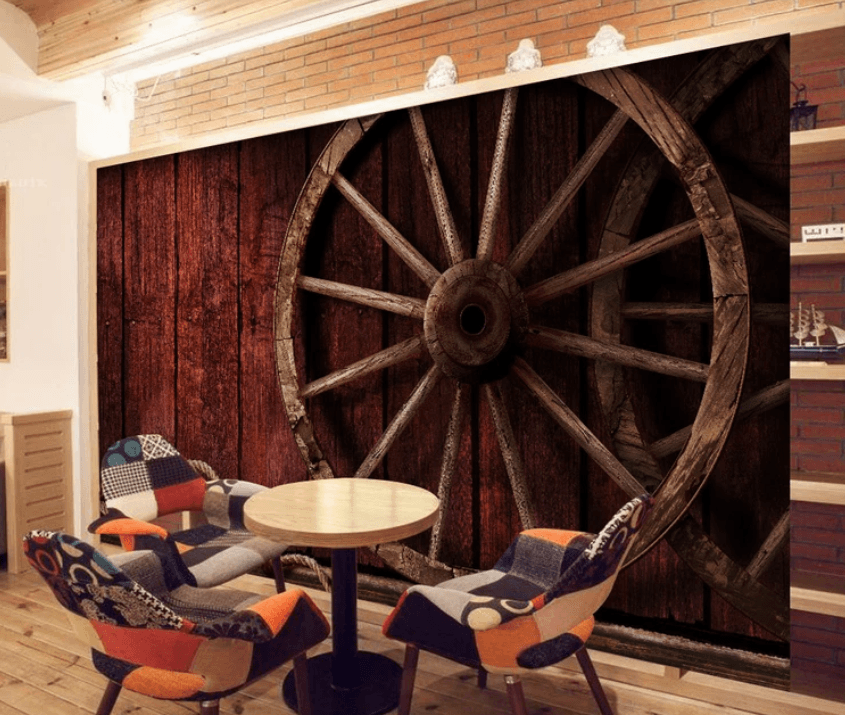 3D Wooden Wheel 721 Wallpaper AJ Wallpaper 2