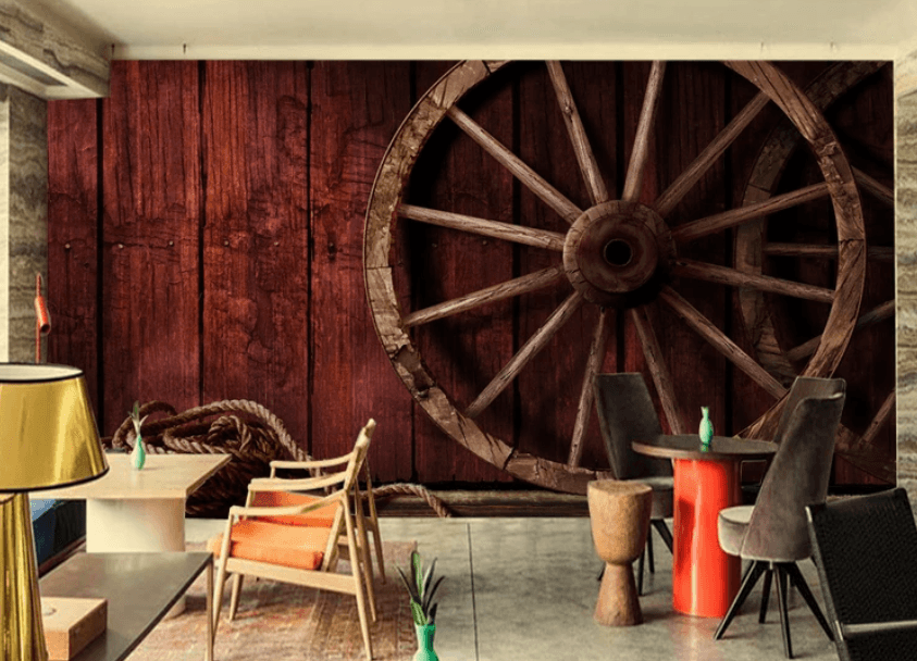 3D Wooden Wheel 721 Wallpaper AJ Wallpaper 2