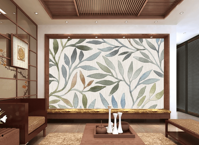 3D Blue Leaves 718 Wallpaper AJ Wallpaper 2