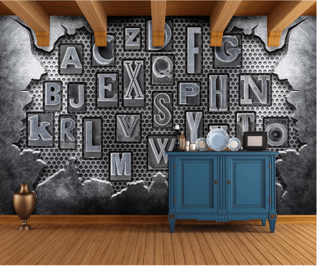 3D Alphabet Wall 2016 Wall Murals Wallpaper AJ Wallpaper 2