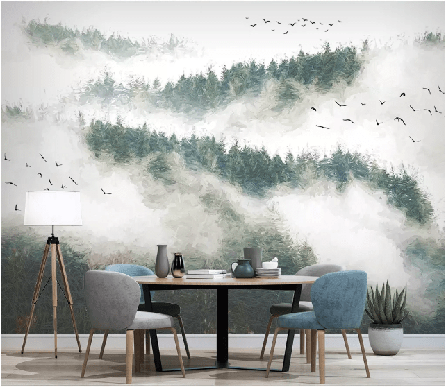 3D Misty Valley 2171 Wall Murals Wallpaper AJ Wallpaper 2