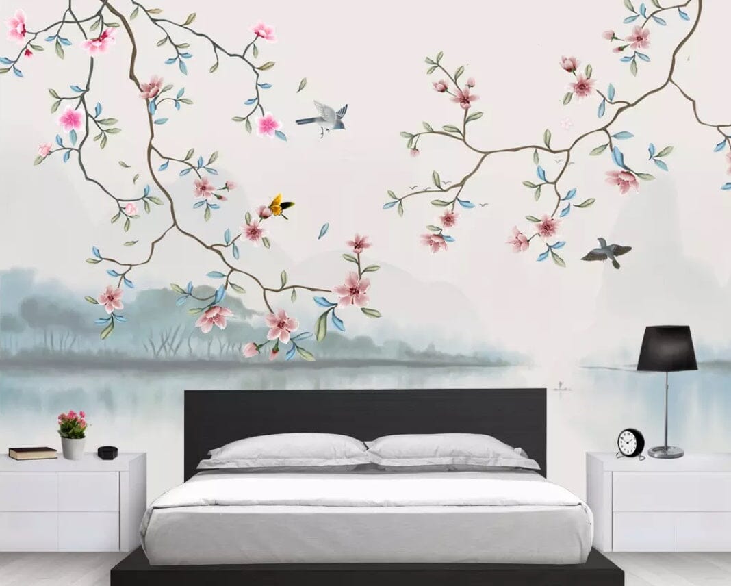 3D Flower Bird 2364 Wall Murals Wallpaper AJ Wallpaper 2