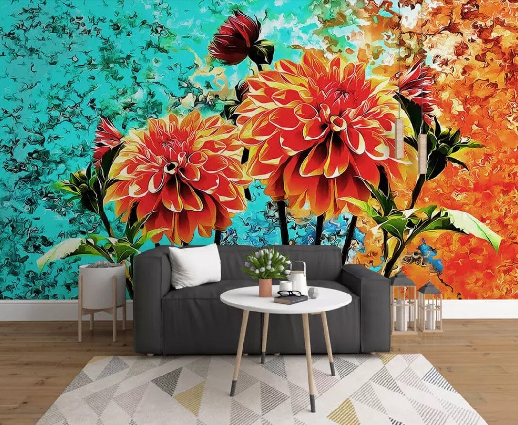 3D Yellow Chrysanthemum 2344 Wall Murals Wallpaper AJ Wallpaper 2