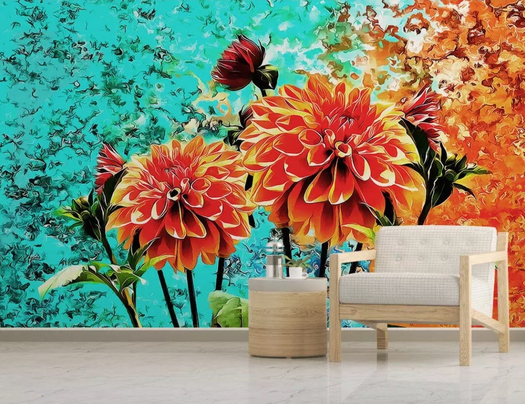 3D Yellow Chrysanthemum 2344 Wall Murals Wallpaper AJ Wallpaper 2