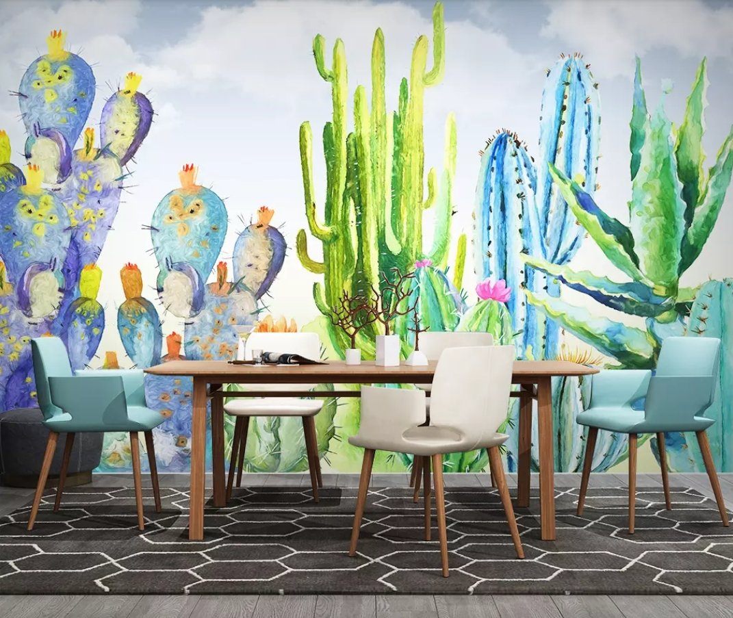 3D Cactus 1016 Wall Murals Wallpaper AJ Wallpaper 2