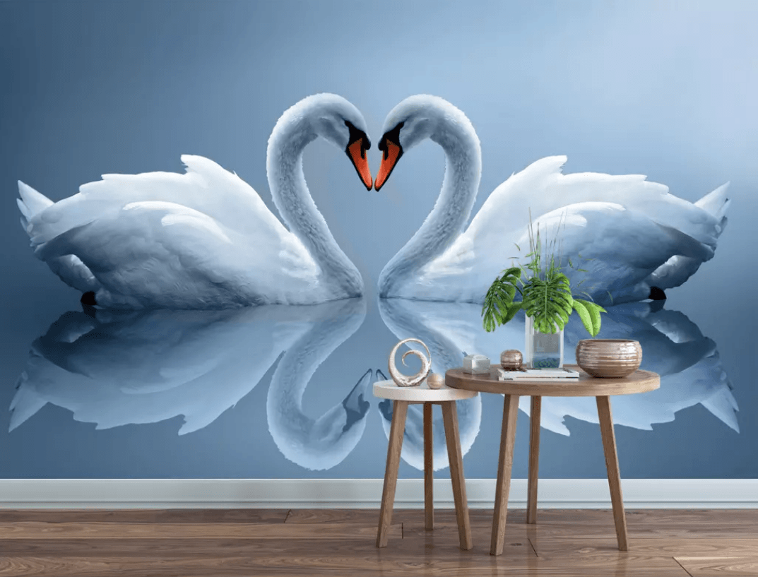 3D Swan Lake 886 Wall Murals Wallpaper AJ Wallpaper 2