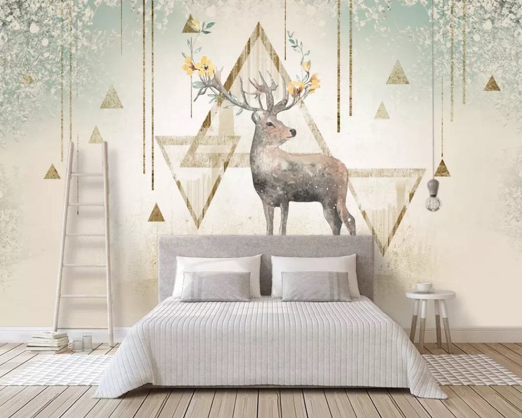 3D Geometric Deer 1627 Wall Murals Wallpaper AJ Wallpaper 2