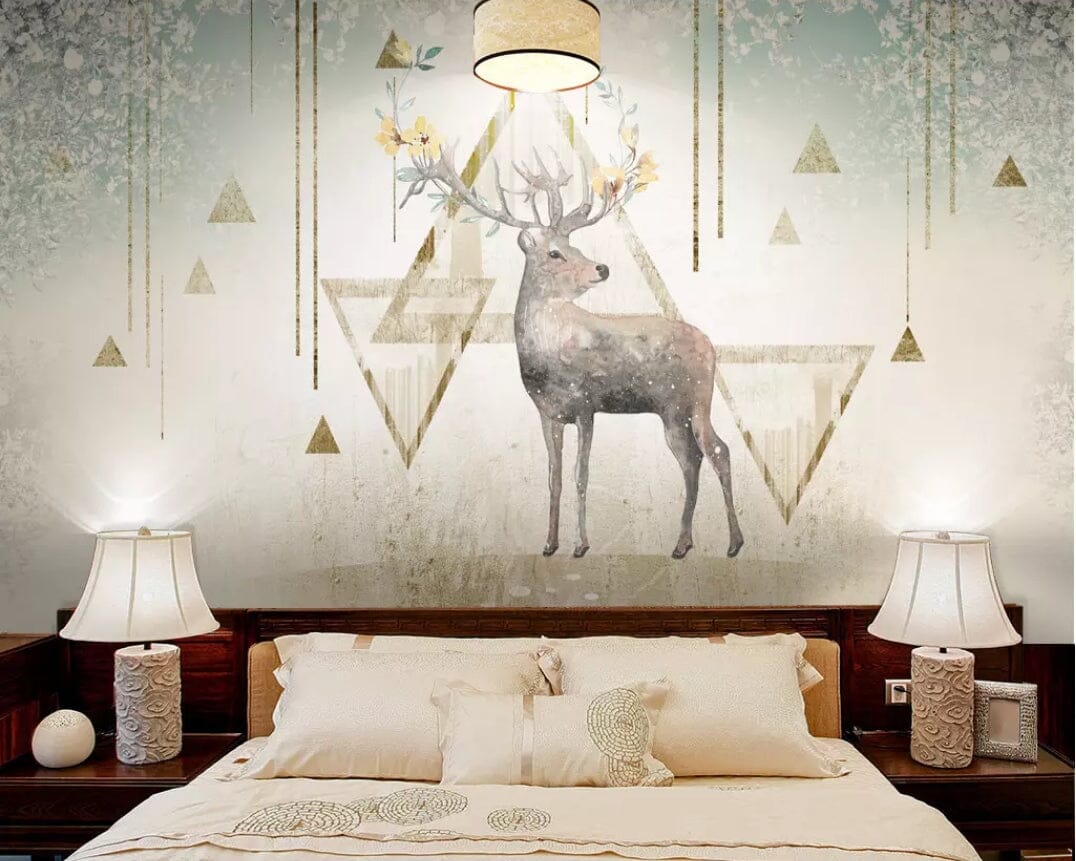 3D Geometric Deer 1627 Wall Murals Wallpaper AJ Wallpaper 2