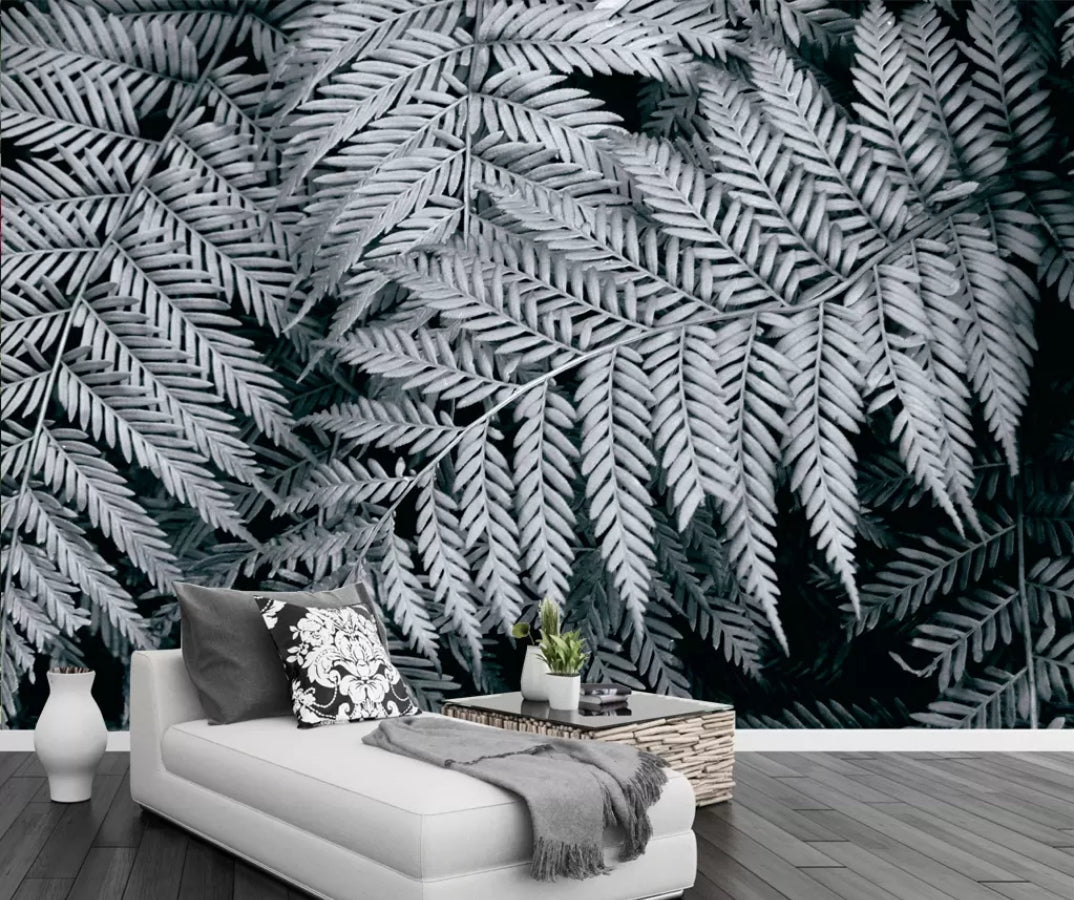 3D Gray Leaves 942 Wall Murals Wallpaper AJ Wallpaper 2