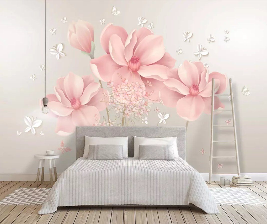 3D Pink Flowers 355 Wall Murals Wallpaper AJ Wallpaper 2