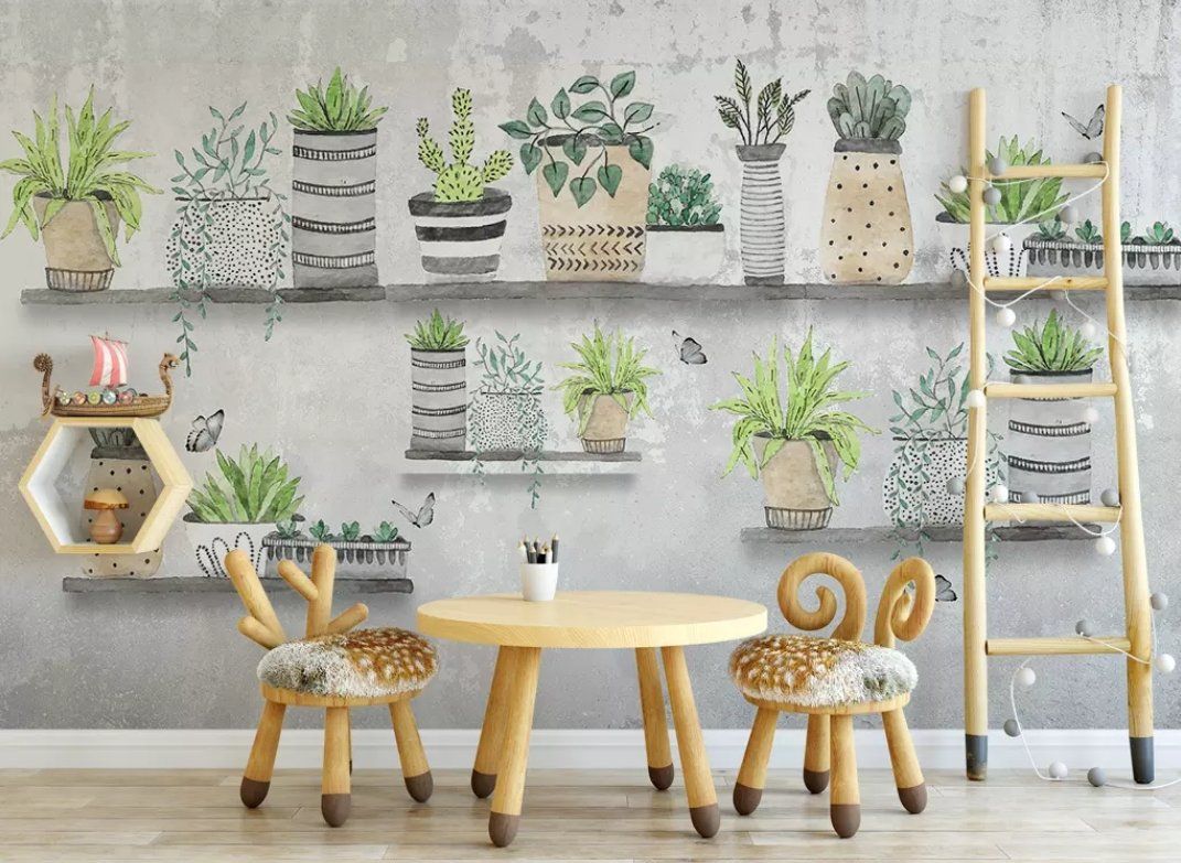 3D Green Plant 024 Wall Murals Wallpaper AJ Wallpaper 2
