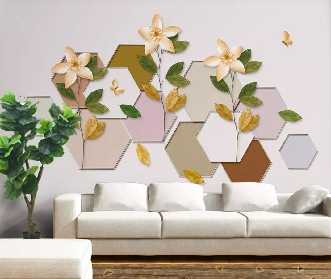 3D Geometric Pattern Flower 957 Wall Murals Wallpaper AJ Wallpaper 2
