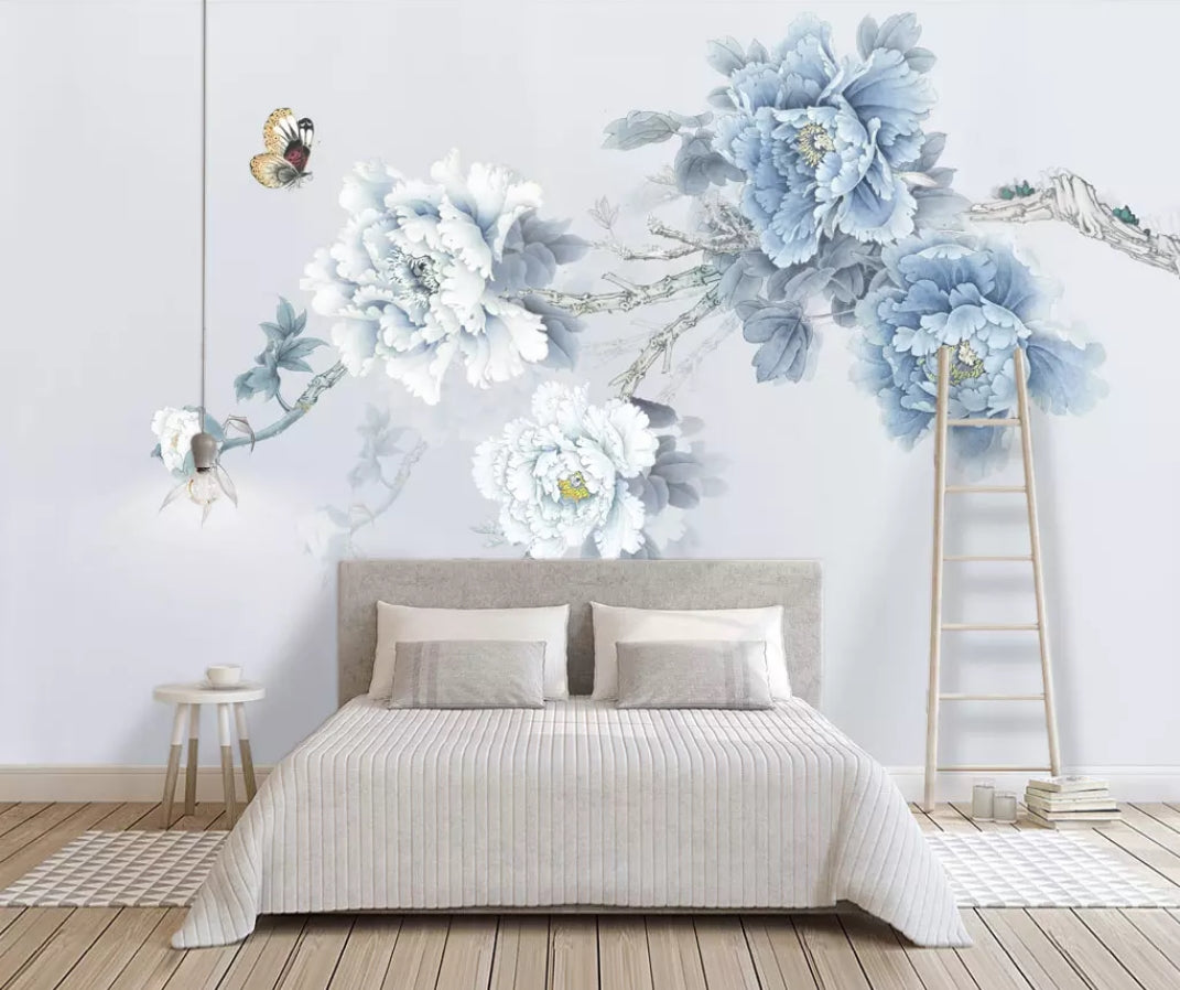 3D Flower Butterfly 1008 Wall Murals Wallpaper AJ Wallpaper 2
