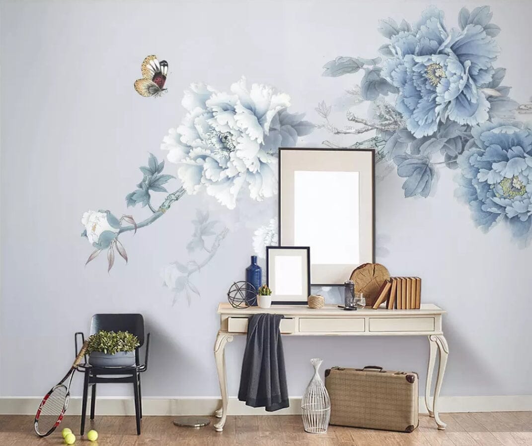 3D Flower Butterfly 2260 Wall Murals Wallpaper AJ Wallpaper 2