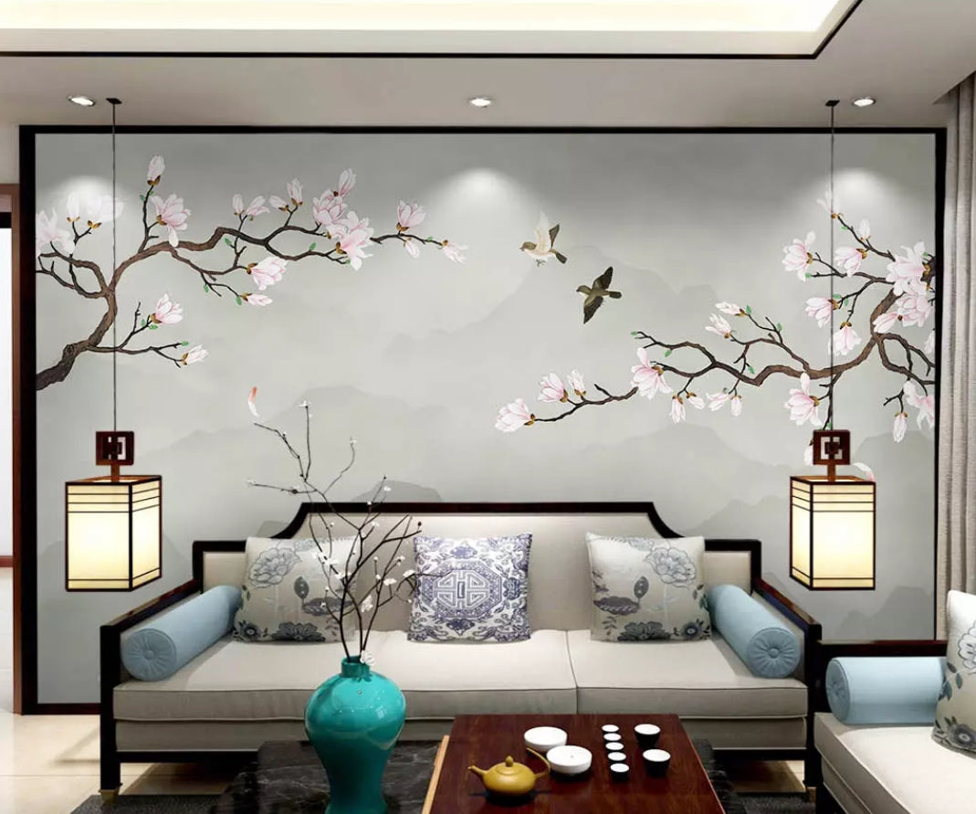 3D Flower Bird 1013 Wall Murals Wallpaper AJ Wallpaper 2