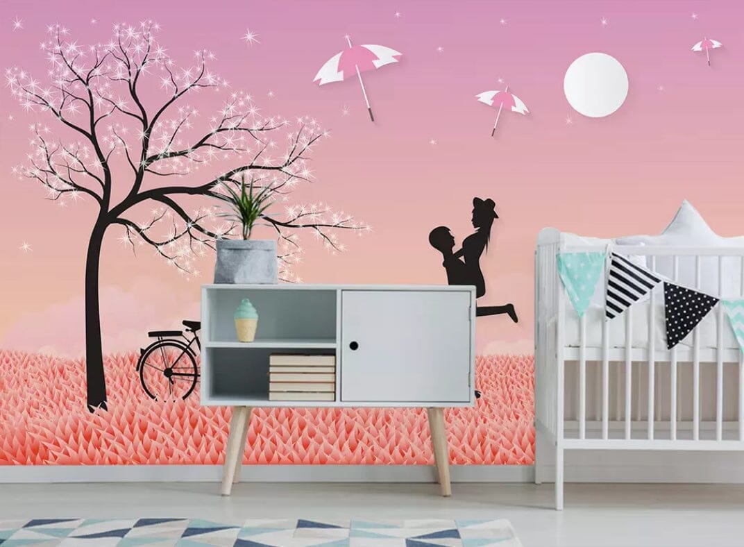 3D Tree Moon 2235 Wall Murals Wallpaper AJ Wallpaper 2
