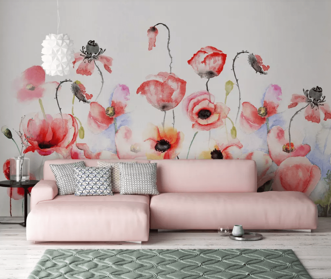 3D Red Flowers 2268 Wall Murals Wallpaper AJ Wallpaper 2