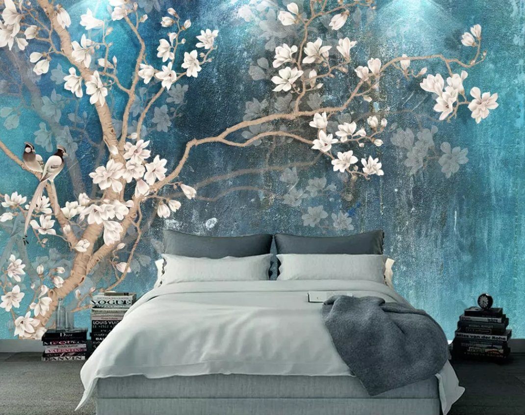 3D Birds And Flowers 043 Wall Murals Wallpaper AJ Wallpaper 2