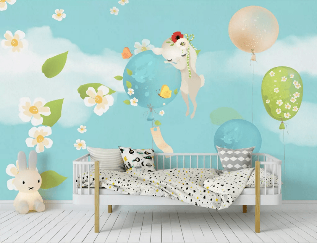 3D Rabbit Balloon 1056 Wall Murals Wallpaper AJ Wallpaper 2