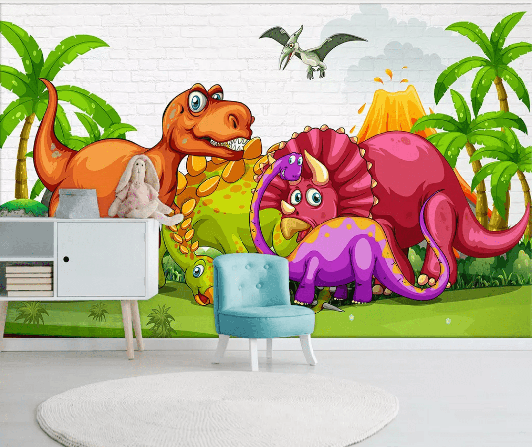 3D Dinosaur Forest 2314 Wall Murals Wallpaper AJ Wallpaper 2