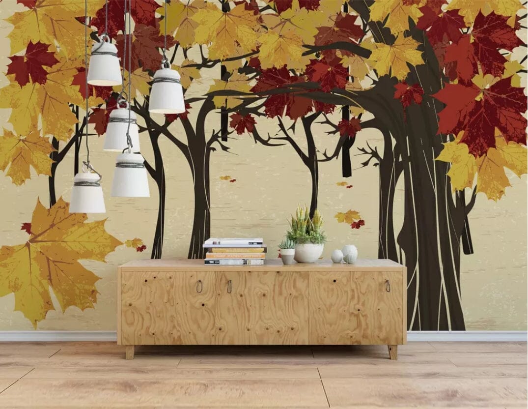 3D Colored Leaves 1404 Wall Murals Wallpaper AJ Wallpaper 2