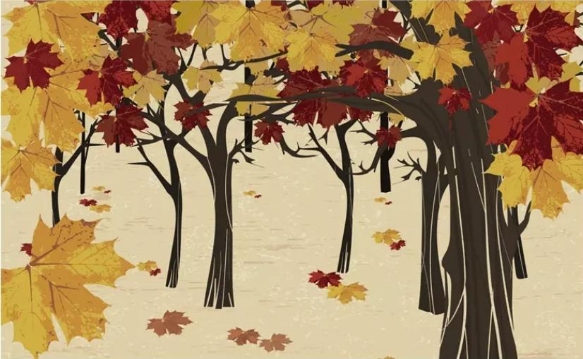 3D Colored Leaves 005 Wall Murals Wallpaper AJ Wallpaper 2
