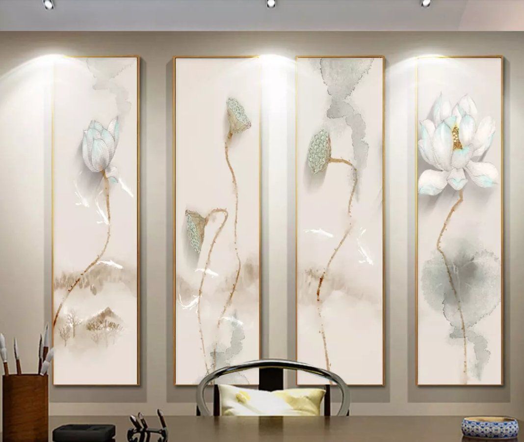 3D Lotus 1308 Wall Murals Wallpaper AJ Wallpaper 2